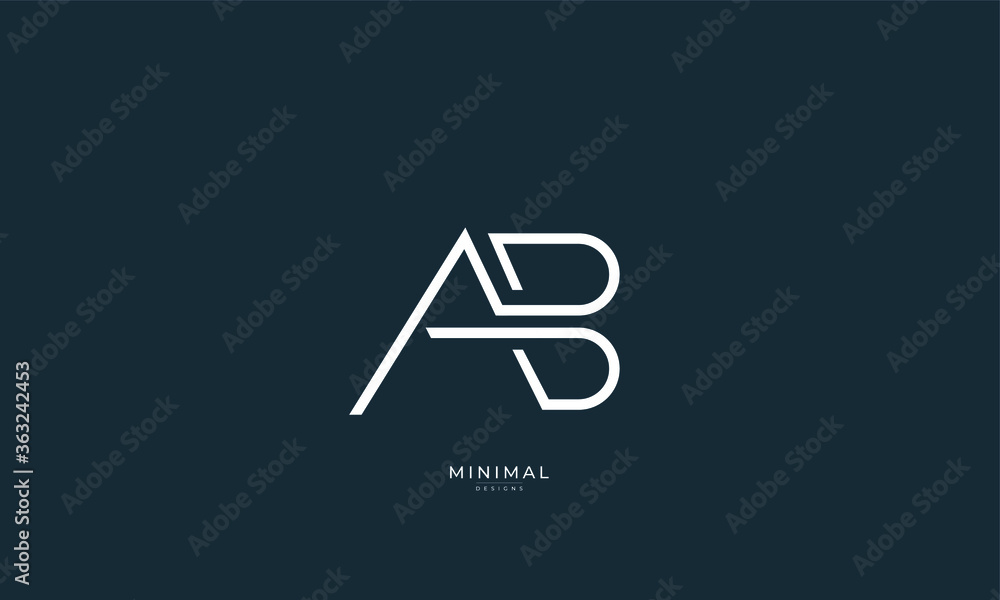 Alphabet letter icon logo AB Alphabet letter icon logo AB