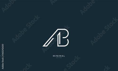 Alphabet letter icon logo AB