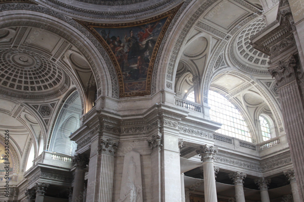 Interiors of the Pantheon in Paris, France
