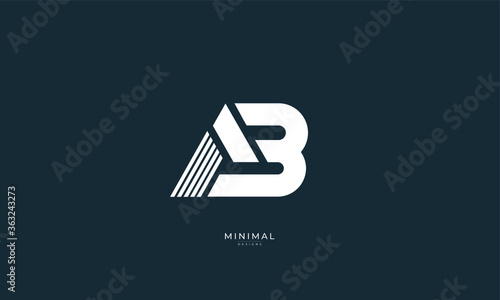 Alphabet letter icon logo AB