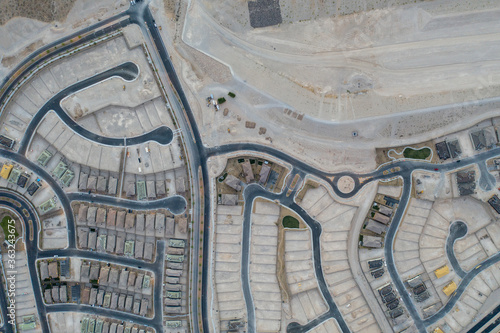 A brand new planned community is located near Las Vegas, Nevada. This area is growing in population and housing continues to expand.