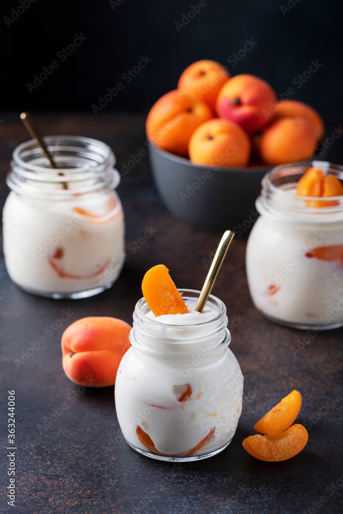 Sweet healthy yogurt with apricots Sweet healthy yogurt with apricots