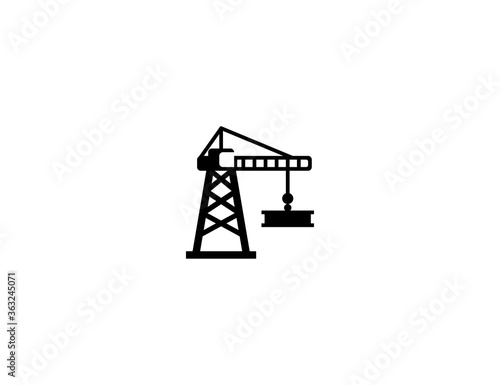 Building Construction vector flat icon. Isolated Crane Construction illustration