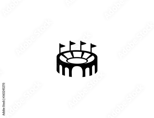 Stadium vector icon. Isolated football, soccer stadium illustration