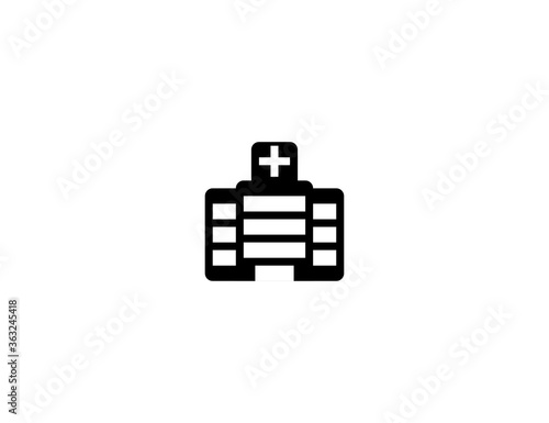 Hospital Building vector icon. Isolated Medical Building illustration