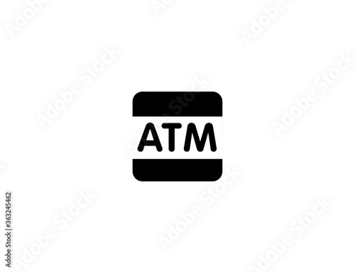 ATM SignVector Icon. Cash Machine, Terminal Illustration Icon	 photo