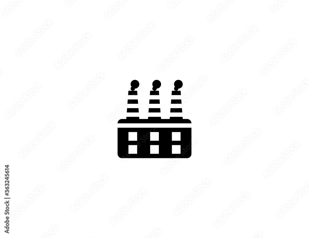 Fototapeta premium Factory vector flat icon. Isolated Factory Building illustration