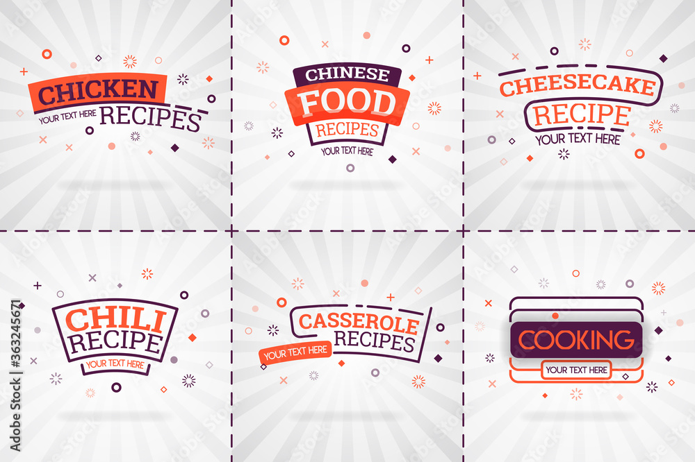 orange cooking book set for food and recipe magazines. Restaurant menu ...