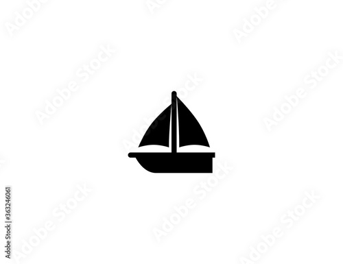 Sailboat vector flat icon. Isolated sailboat, wind boat illustration