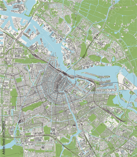 map of the city of Amsterdam, Netherlands