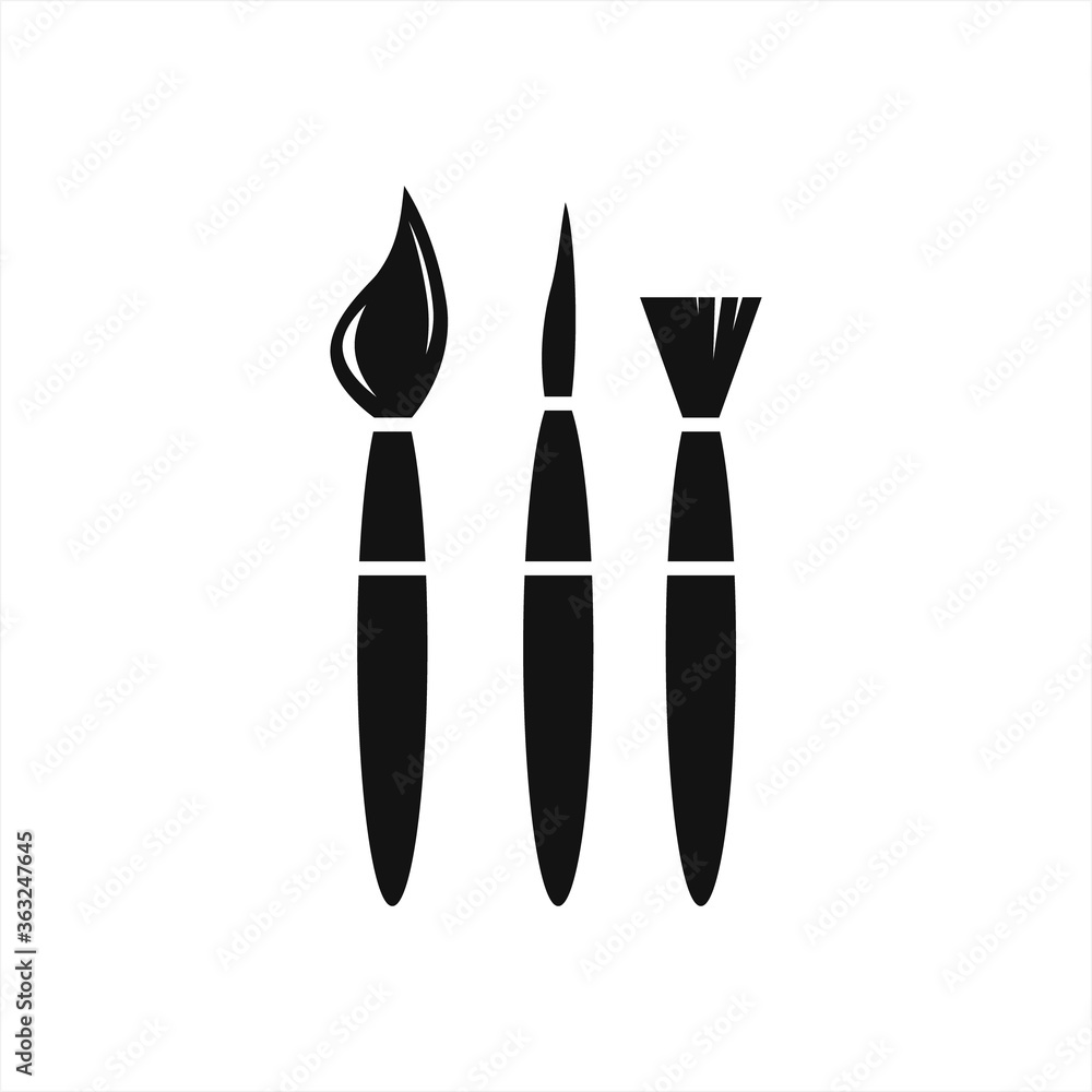 Set art brush icons isolated on white. Stencil collection for school etc. Vector stock illustration. EPS 10 Set art brush icons isolated on white. Stencil collection for school etc. Vector stock illustration. EPS 10
