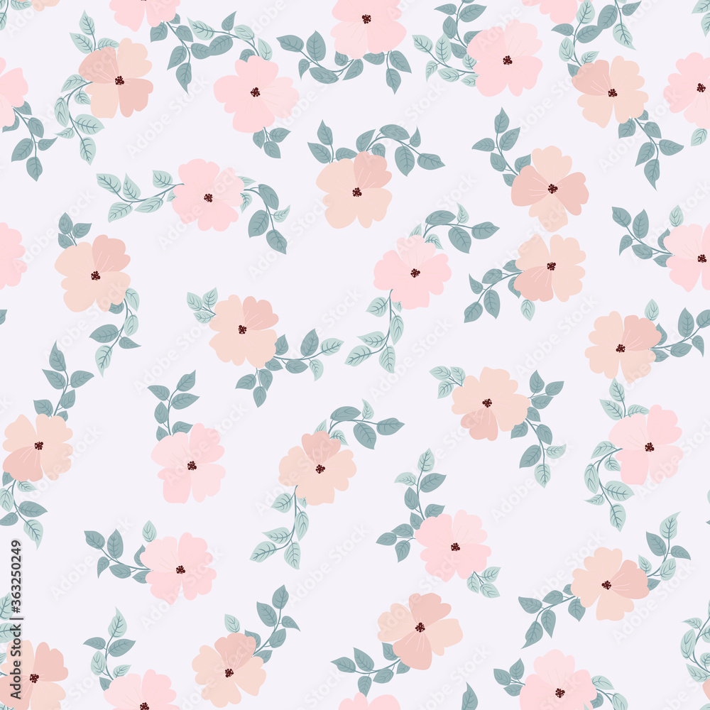 Amazing seamless floral pattern with bright colorful small flowers. Folk style millefleurs. Plant background for textile, wallpaper, pattern fills, covers, surface, print, wrap, scrapbooking,decoupage