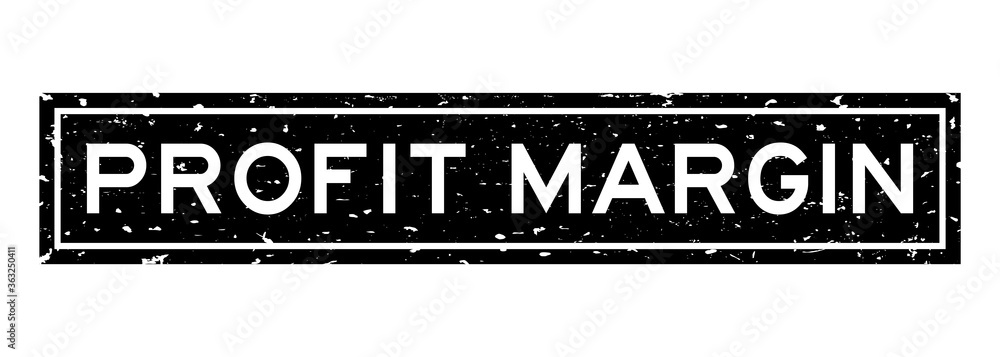 Fototapeta premium Grunge black profit margin word square rubber seal stamp on white background