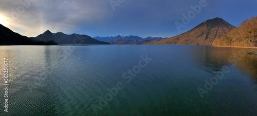 panorama view of lake and mountains