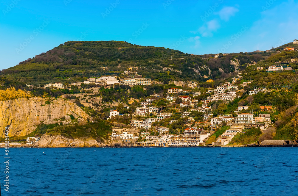 A view towards Marina Lobra on the Sorrentine peninsula, Italy