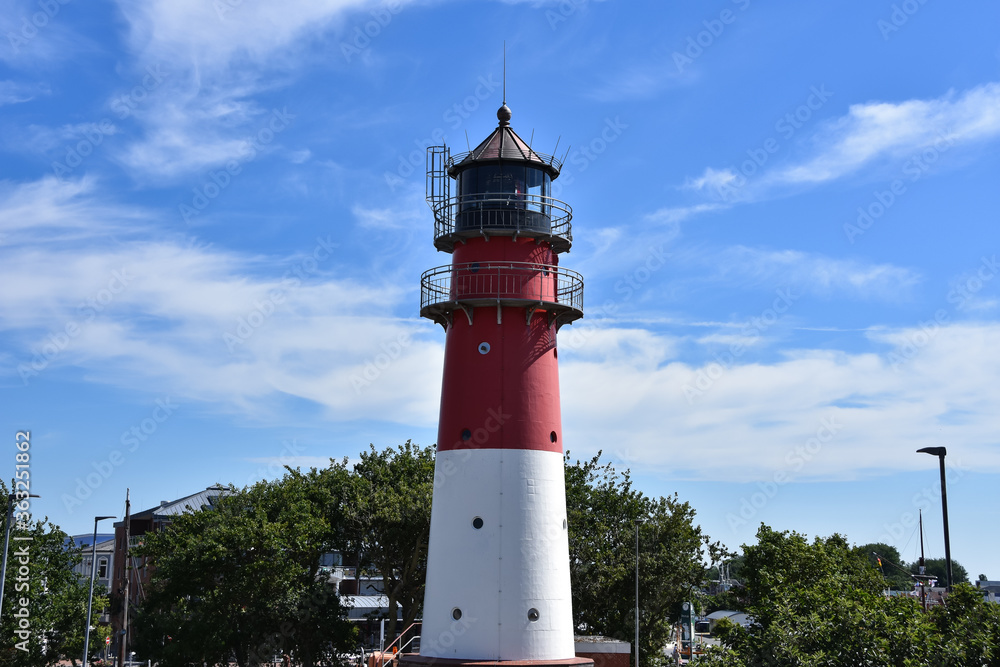 The lighthouse in the port of the city of Büsum