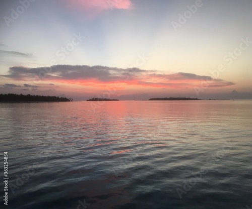 sunset over the sea  Maldives