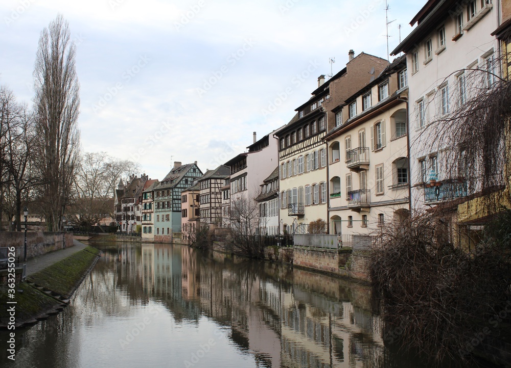 Strasbourg city center, caressing the banks of the river Rhine