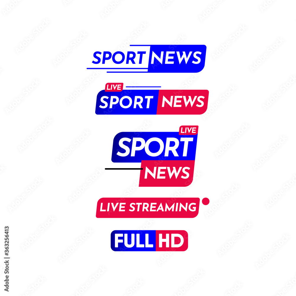Sport News, Sport News Live, Live Streaming Label Vector Template Design Illustration Sport News, Sport News Live, Live Streaming Label Vector Template Design Illustration