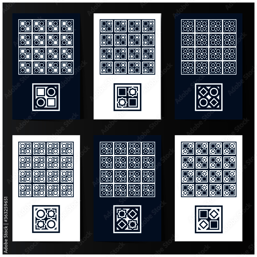 set of seamless white and blue geometric pattern set of seamless white and blue geometric pattern