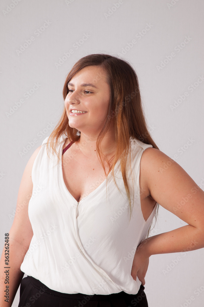 Fototapeta premium Happy Caucasian woman with a smile