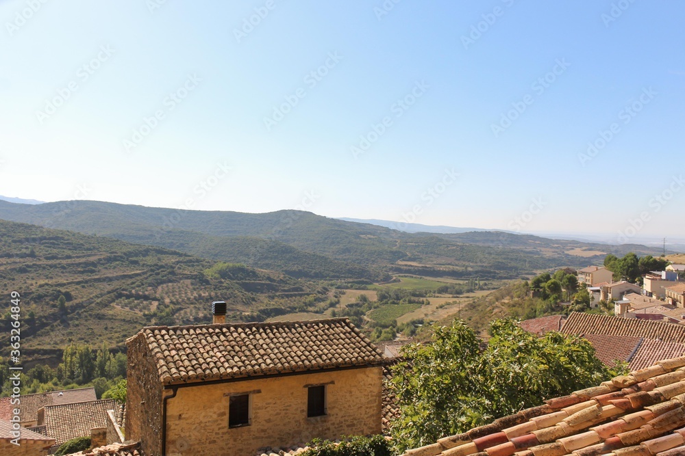 Panoramic view from the church of San Martín de Unx in Navarra Panoramic view from the church of San Martín de Unx in Navarra