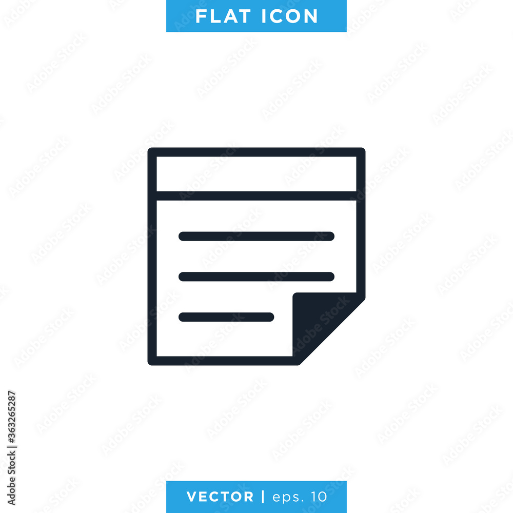Sticky Note, Notepad Icon Vector Logo Design Template Sticky Note, Notepad Icon Vector Logo Design Template