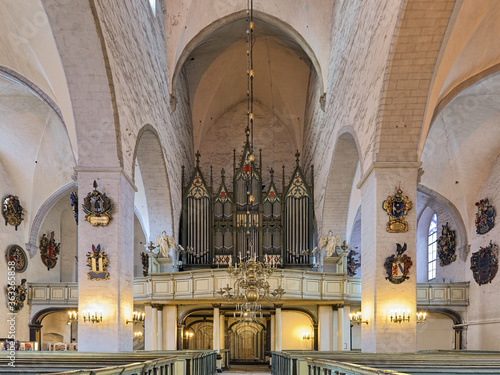 Tallinn, Estonia. Main organ of Dome Church (Cathedral of Saint Mary the Virgin). The organ was built in 1878 by Friedrich Ladegast and modernized in 1913-14 by Wilhelm Sauer Orgelbau company. photo