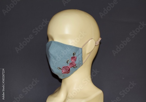 mannequin head isolated with embroidery mask
