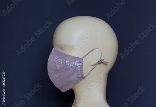 Linen face mask. Handmade protective mask