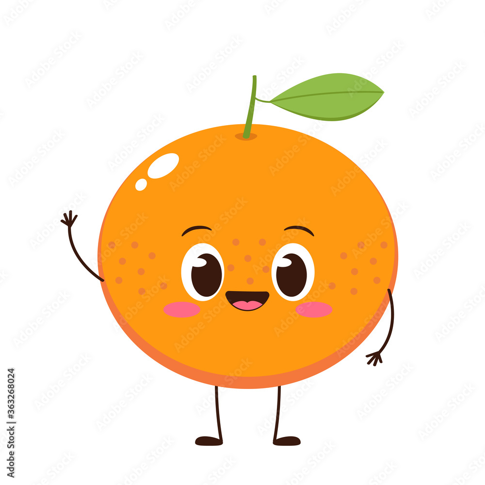Obraz premium Cute and happy orange character