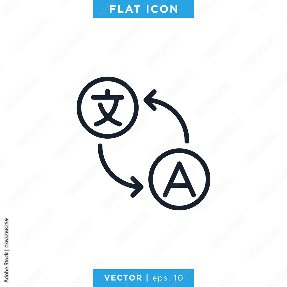 Language Translation Dictionary Icon Vector Logo Design Template Language Translation Dictionary Icon Vector Logo Design Template