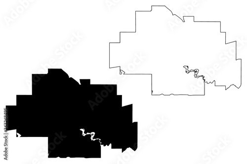 Konstfotografi Regina City (Canada, Saskatchewan Province) map vector illustration, scribble sk