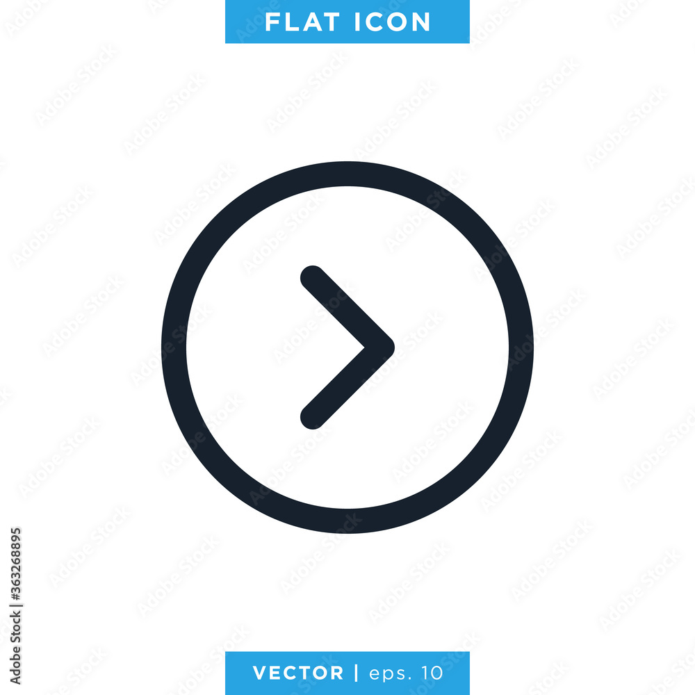 Next Arrow Icon Vector Logo Design Template. Editable Stroke Next Arrow Icon Vector Logo Design Template. Editable Stroke