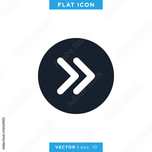 Next Arrow Icon Vector Logo Design Template. Editable Stroke