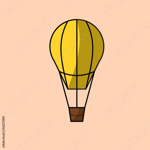 hot air balloon vector image logo simple yellow