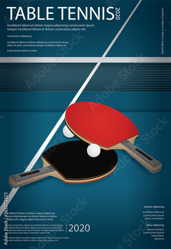 Pingpong Table Tennis Poster Template Vector Illustration