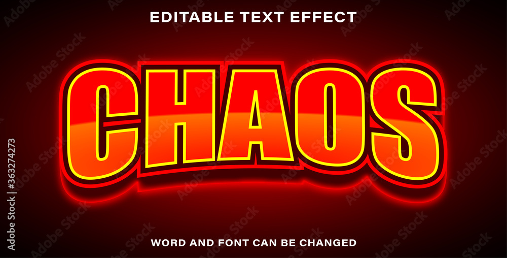 Editable text effect chaos