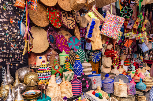 Artisan footwear and bags in the souk of Marrakech