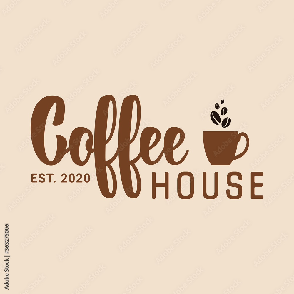 Logo template for a coffee shop or cafe. Emblems, badges, stickers. Elements of design. Hand lettering. Logo template for a coffee shop or cafe. Emblems, badges, stickers. Elements of design. Hand lettering.