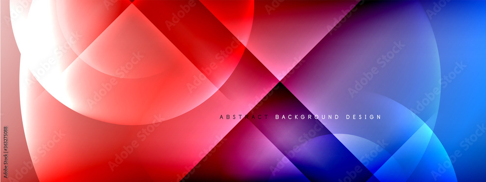 Obraz premium Vector abstract background - circle and cross on fluid gradient with shadows and light effects. Techno or business shiny design templates for text