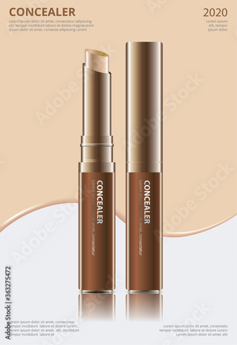 Poster Template Design Concealer with Package Vector Illustration