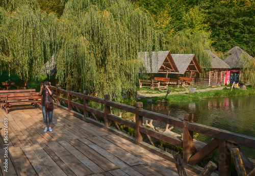 Traditional Maramures wooden architecture of Barsana monastery, Romania