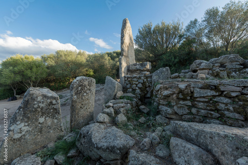 Giants' graves of Coddu Veccju near Arzachena, archeological site in Sardinia, Italy.  photo