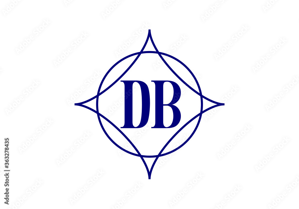 Obraz premium Initial Monogram Letter D B Logo Design Vector Template. D B Letter Logo Design