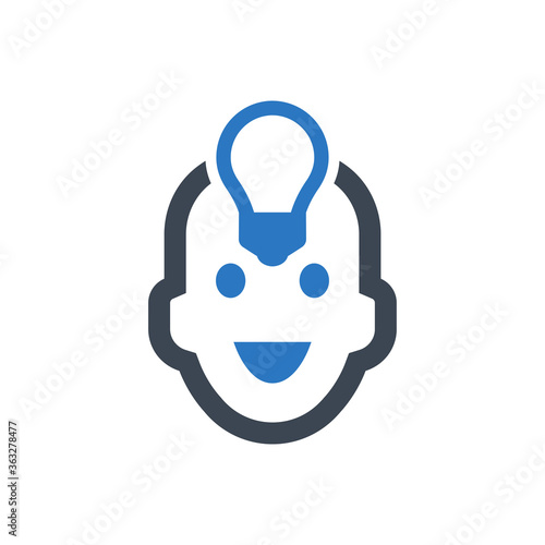 Creativity Icon. Idea, creative, bulb, brainstorm (vector illustration)