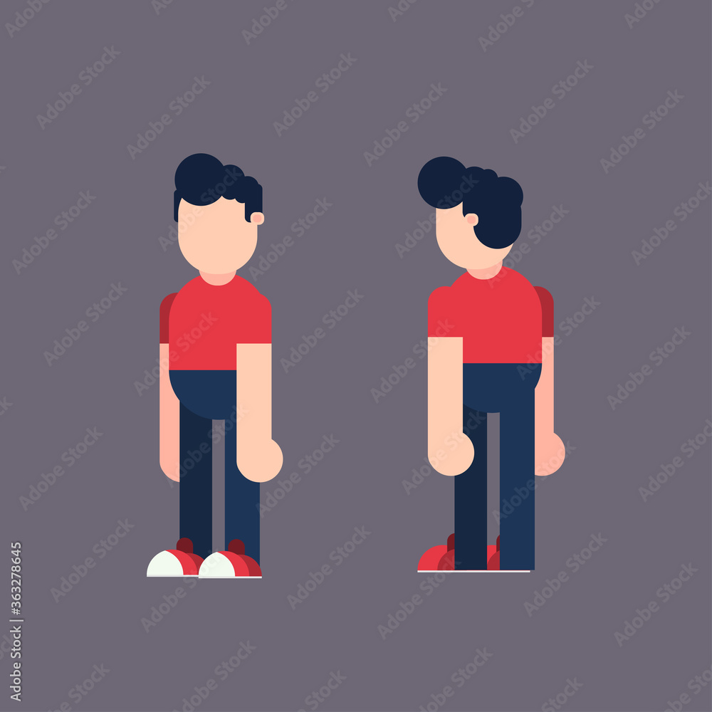 Fototapeta premium Simple Character Perspective Flat design Illustration Vector
