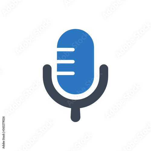 Microphone Icon. audio, sound, record, mic (vector illustration)