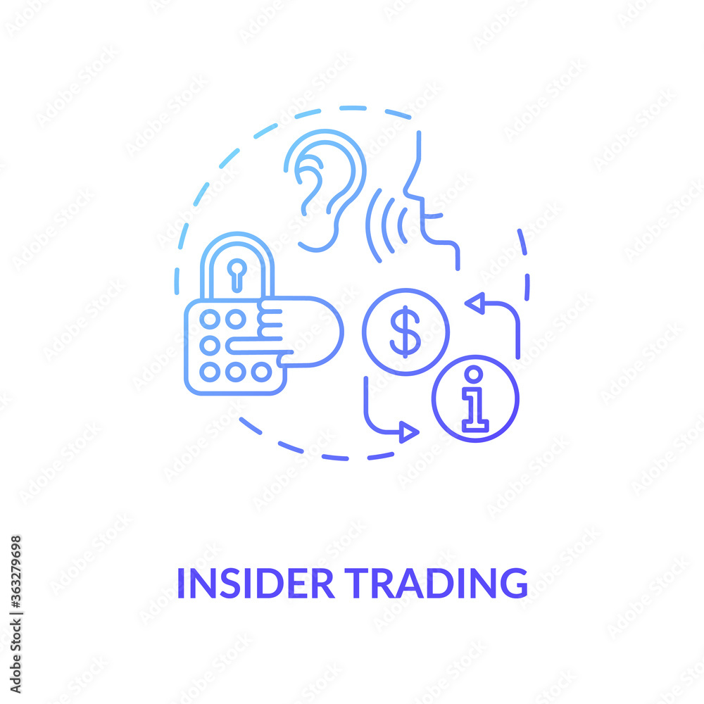 Insider trading concept icon. Non public information selling. Common corporate crime. Secret data buying idea thin line illustration. Vector isolated outline RGB color drawing Insider trading concept icon. Non public information selling. Common corporate crime. Secret data buying idea thin line illustration. Vector isolated outline RGB color drawing