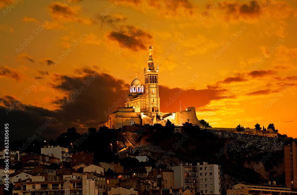 Marseilles sunset, France